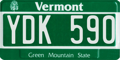 VT license plate YDK590