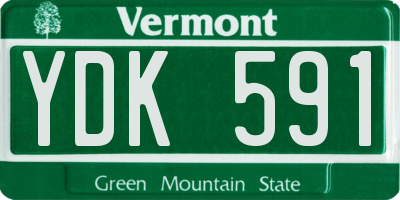 VT license plate YDK591