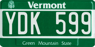 VT license plate YDK599