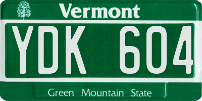 VT license plate YDK604