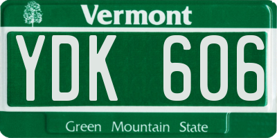VT license plate YDK606