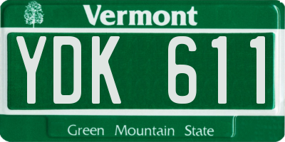 VT license plate YDK611
