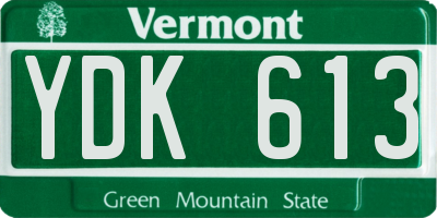 VT license plate YDK613
