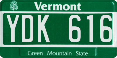 VT license plate YDK616