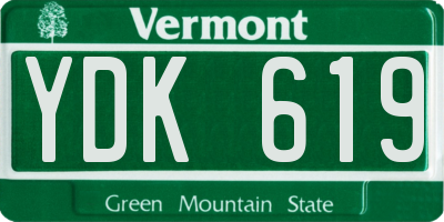 VT license plate YDK619
