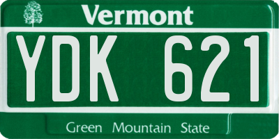VT license plate YDK621