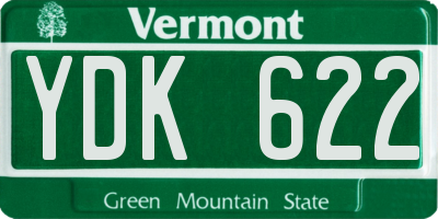 VT license plate YDK622