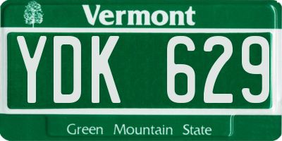 VT license plate YDK629