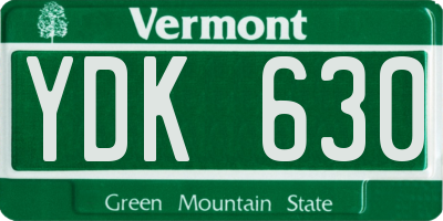 VT license plate YDK630