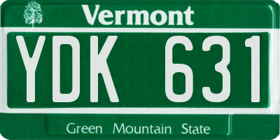 VT license plate YDK631