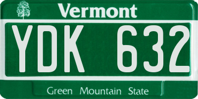 VT license plate YDK632
