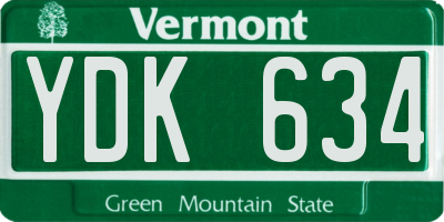 VT license plate YDK634
