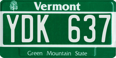 VT license plate YDK637
