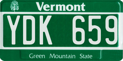 VT license plate YDK659