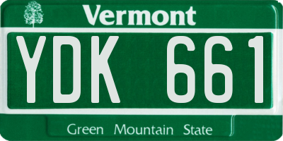 VT license plate YDK661