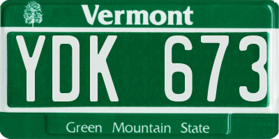 VT license plate YDK673
