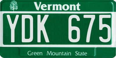 VT license plate YDK675