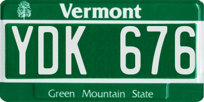 VT license plate YDK676