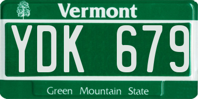 VT license plate YDK679