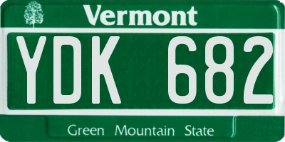 VT license plate YDK682