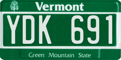 VT license plate YDK691