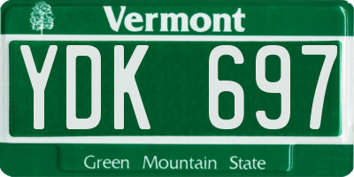 VT license plate YDK697