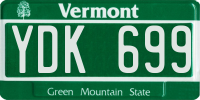 VT license plate YDK699
