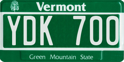 VT license plate YDK700
