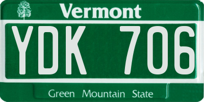 VT license plate YDK706