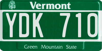 VT license plate YDK710