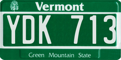 VT license plate YDK713