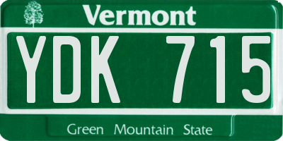 VT license plate YDK715