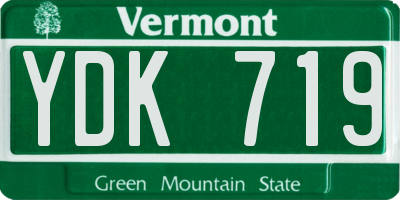 VT license plate YDK719