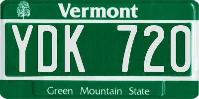 VT license plate YDK720