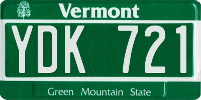 VT license plate YDK721