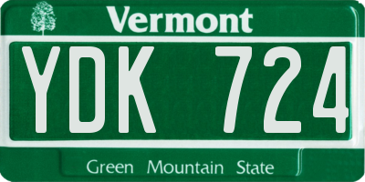 VT license plate YDK724