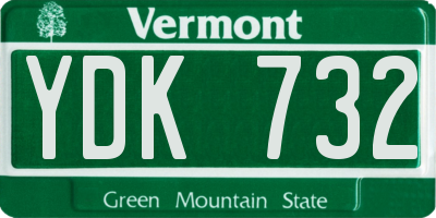 VT license plate YDK732