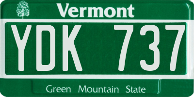 VT license plate YDK737