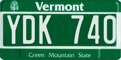 VT license plate YDK740