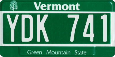 VT license plate YDK741