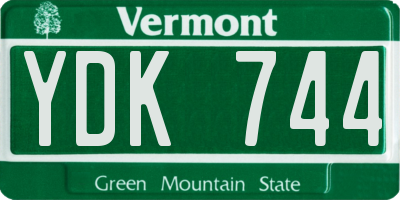 VT license plate YDK744