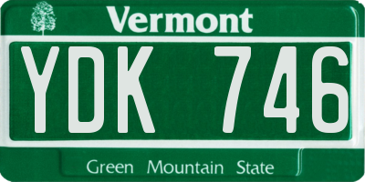 VT license plate YDK746