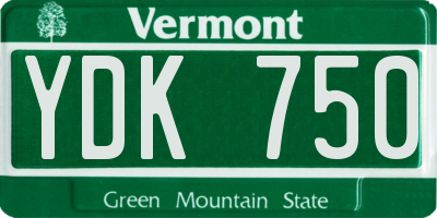 VT license plate YDK750