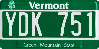 VT license plate YDK751