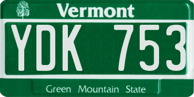 VT license plate YDK753