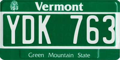 VT license plate YDK763