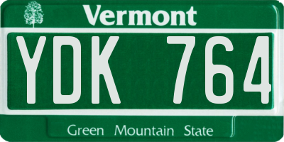 VT license plate YDK764