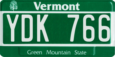 VT license plate YDK766