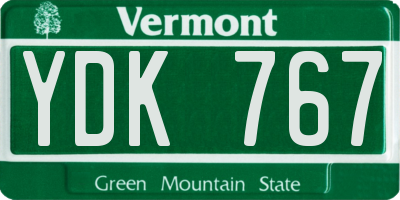 VT license plate YDK767