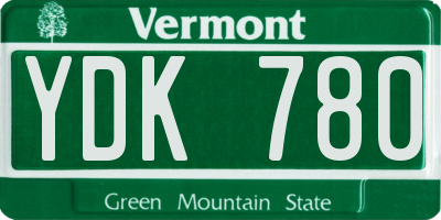 VT license plate YDK780